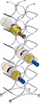 Raft vere Zeller Wine Rack 27357, metal krom, 12 shishe, argjendtë