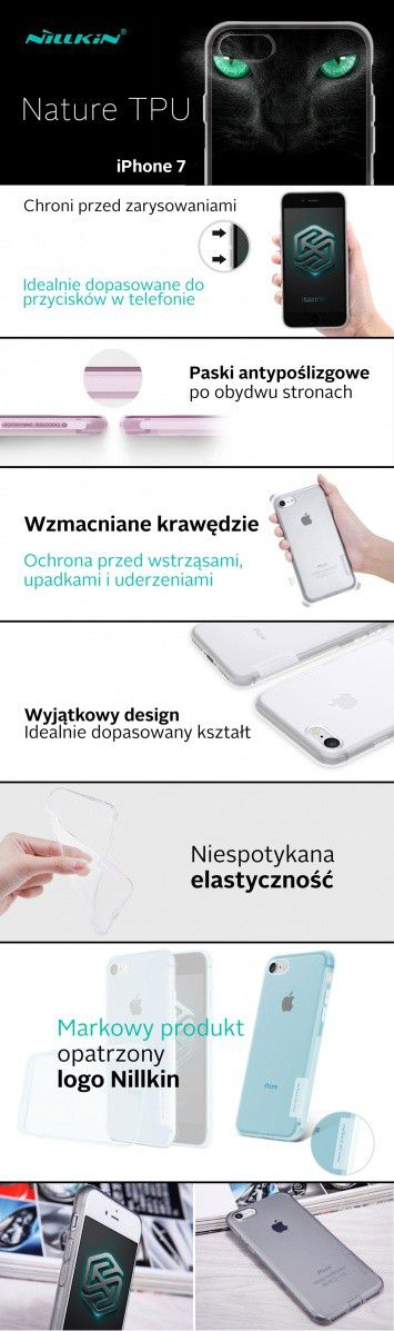 Kuti Nillkin Transparent Pro për iPhone 7 8 SE 2020, TPU, e tejdukshme