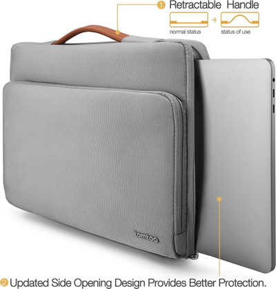 Çantë laptopi Tomtoc Briefcase, 13", me dorezë, gri