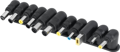 Karikues universal Rebel 120W, 12 19.5V automatik, 11 konektorë, i zi