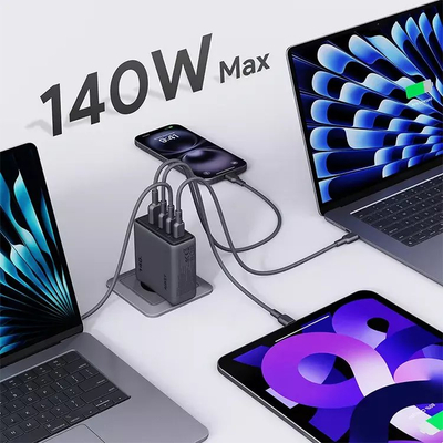 Полнач USB Aukey Comet Mix 4 140W, 3x USB C, 1x USB A, сив