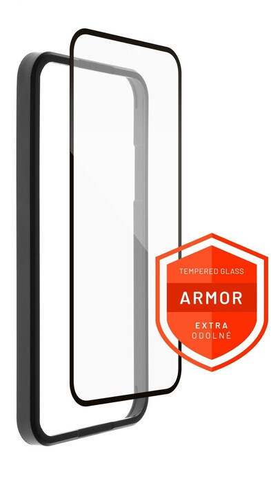 Xham mbrojtës FIXED Armor për Apple iPhone 14 Pro, me aplikues, i zi