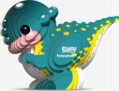 Puzzle 3D EUGY Pachycephalosaurus, lodër dinosauri kartoni, për kalamaj 6+