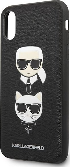 Futrollë telefoni Karl Lagerfeld KLHCI65SAKICKCBK, për iPhone XS Max, hardcase, e zezë