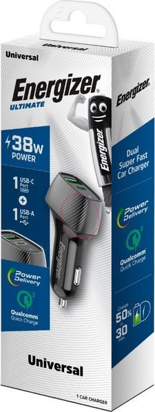 Karikues makine Energizer D38BK, 38W, USB dhe USB-C, i zi