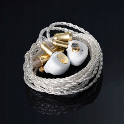Kufje në vesh Queen of Audio Gimlet, IEM, drajver dinamik LCP, të bardha Pearl