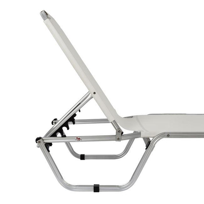 Shezllon profesional alumini, 195×53–60×30 cm (HM5071.03), bardhë