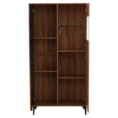 Vitrinë Harry Series HM18011.01, melaminë, 90x40x185 cm, dru natyral e zezë