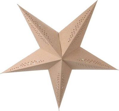 Yll dekorativ Home Styling Collection Lighted Star Velvet Beige Hanging, 75 cm, për varje, bezhë