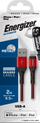 Kabllo karikimi Energizer Ultimate, Lightning USB A, 2m, e kuqe