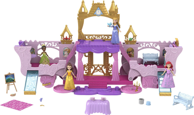 Set loje Disney Princess Carriage to Castle, karrocë që shndërrohet në kështjellë, me kukull Aurora, shumëngjyrësh