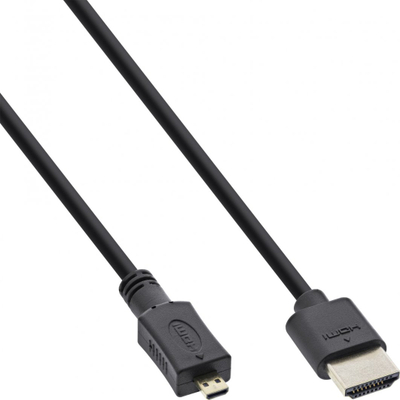 Kabllo HDMI Micro në HDMI InLine 17555D, 0.5m, e zezë