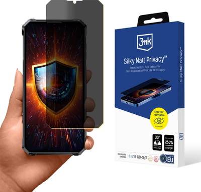 Folie mbrojtëse 3MK Silky Matt Privacy për Oukitel WP38, mat, me filtër për privatësi