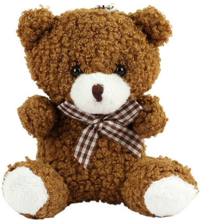 Varëse çelësash LeanToys arush pelush kafe, 8 cm