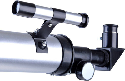 Teleskop astronomik ES0023, zmadhim 60x 100x, diametër 65 mm, argjendtë me të zi