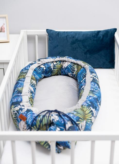 Fole bebe Sensillo Velvet Nest, 80x45cm, kadife dhe pambuk, blu