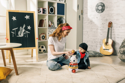 Lodër muzikore Tiny Love Musical Stacker Panda 3 në 1, seri Tiny Rockers, me ngjyra