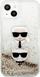 Капак за телефон Karl Lagerfeld Liquid Glitter Karl &amp; Choupette, за iPhone 13 Mini 5.4", тврда маска, златна боја