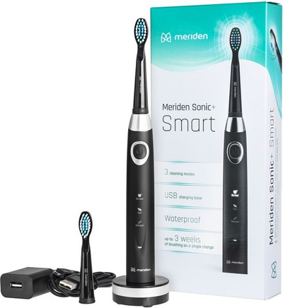 Furçë dhëmbësh sonike Meriden Smart Black, 3 mënyra larjeje, bateri që ringarkohet, e zezë
