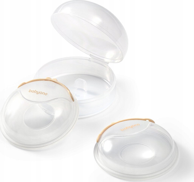 Kolektor qumështi gjiri BabyOno Breast Milk Collectors, set 2 copë, pa BPA, transparent
