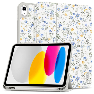 Навлака за таблет Tech-Protect Smartcase Pen, за iPad 10.9" 2022, со место за Apple Pencil, со бели цветови
