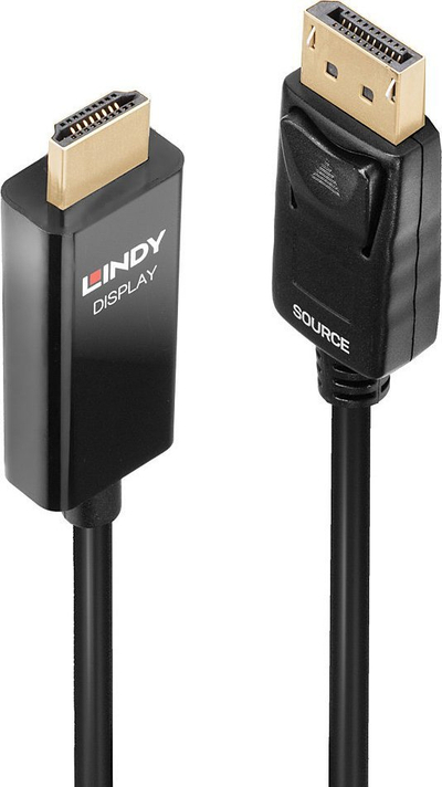 Kabllo DisplayPort në HDMI Lindy 40926, 2m, e zezë