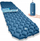 Dyshek kampingu Ultralight Nylon Sleeping Pad, fryrës, kompakt, blu