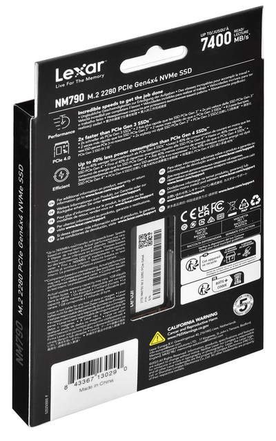 SSD диск Lexar NM790, 2TB, M.2 PCIe Gen4x4