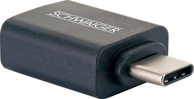 Adapter USB Schwaiger CAU310 533, USB Type C në USB Type A, USB 3.1, i zi