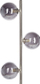 Lampë dyshemeje RAMIS Metal, 3 kupola, metalike, argjendi