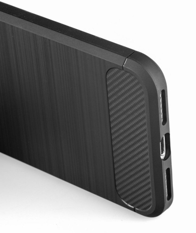 Maskë telefoni CARBON për Xiaomi Redmi 15C, gomë mbrojtëse, motiv karboni, e zezë