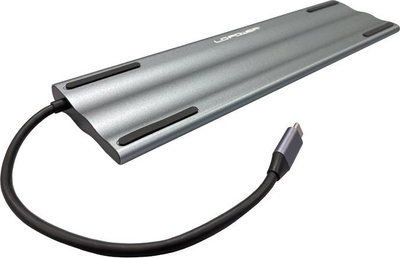 Hub USB C LC Power LC HUB C MULTI 8, 8 porta, RJ45, gri metalik