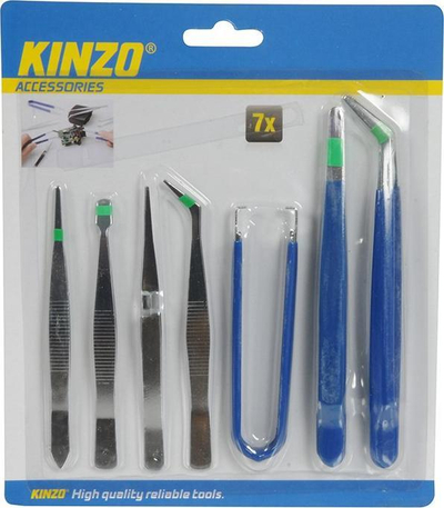Set pincetash Tweezer Assortment, 7 copë, për punime të imta