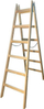 Shkallë druri WOODEN LADDER 2x6, kapacitet 150kg, natyrale