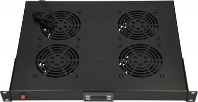 Panel ventilimi për kabinet Rack ExtraLink EX.14718, 19", me 4 ventilatorë, gri