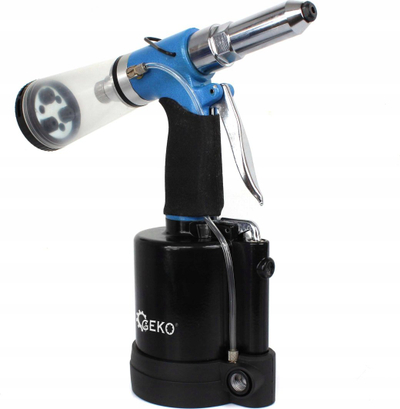 Makinë pneumatike për nit Geko, thithje automatike, 2.4-6.4mm, blu e zezë
