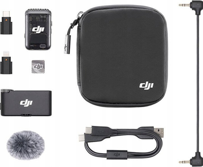 Sistem mikrofoni pa tela DJI Mic 2, 1TX 1RX, regjistrim 32 bit, i zi