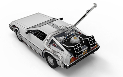 Puzzle 3D Revell Time Machine Back to the Future, 157 pjesë, 34cm, gri argjendi