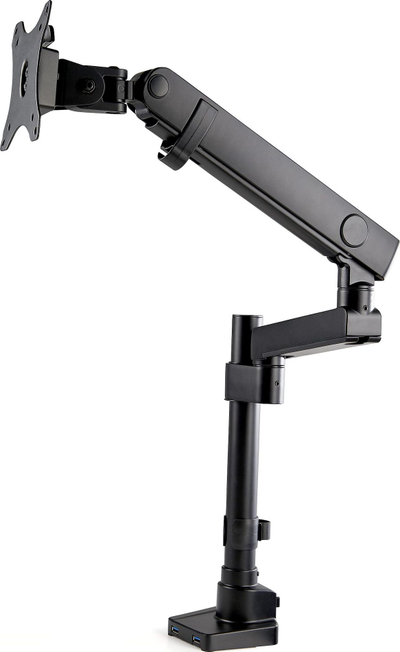 Mbajtëse tavoline për monitor StarTech, krah i vetëm, deri 34", me 2 porta USB 3.0, e zezë