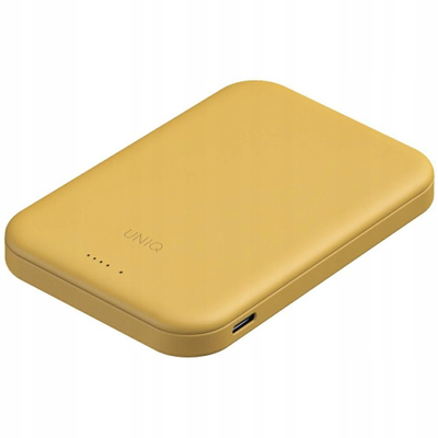 Karikues portativ UNIQ Lyden Lexa Magnetic, 5000 mAh, MagSafe, i verdhë