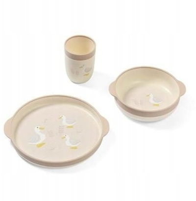 Set ene bebe BabyOno Farmer, 3 pjesë, plastikë, bezhë