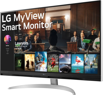 Монитор LG 32SQ700S-W, 32", 4K Паметен, бел