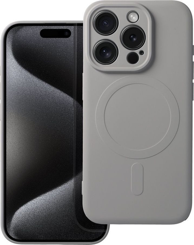 Kopertinë silikoni OEM me MagSafe për iPhone 15 Pro, gri