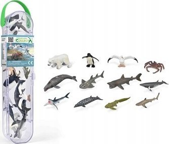 Set lodrash Collecta Box with Mini Sea Animals 3, figura deti, plastike, shumëngjyrëshe