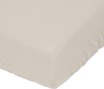 Çarçaf muslin me goma Muslin, 160x190/200x25 cm, bezhë