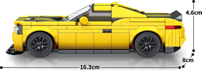 Set ndërtimi JOK 336 Yellow Sports Car PTP05260, 336 pjesë, veturë sportive, e verdhë