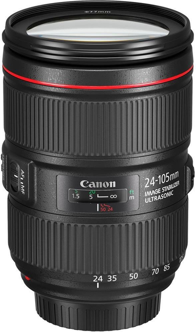 Objektiv Canon EF 24-105mm f/4L IS II USM, zmadhues standard, me stabilizim, i zi