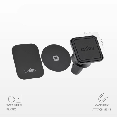 Mbajtëse magnetike telefoni SBS TESUPMAGLCLIP, për grilën e ajrit të makinës, universale, e zezë