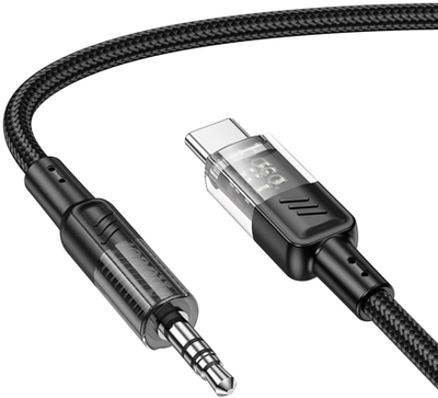 Kabllo audio Hoco UPA27, AUX 3.5 mm në USB C, 1.2 m, e zezë