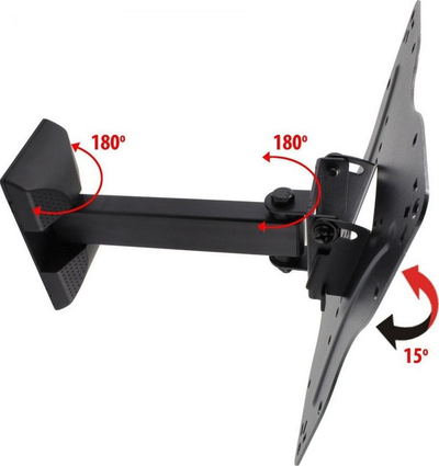 Mbajtës muri për TV Cabletech UCH0215, 13" 42", 30kg, i zi